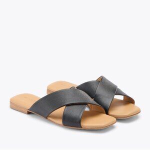 Nisolo Catalina Slide Sandal - Black, 6.5